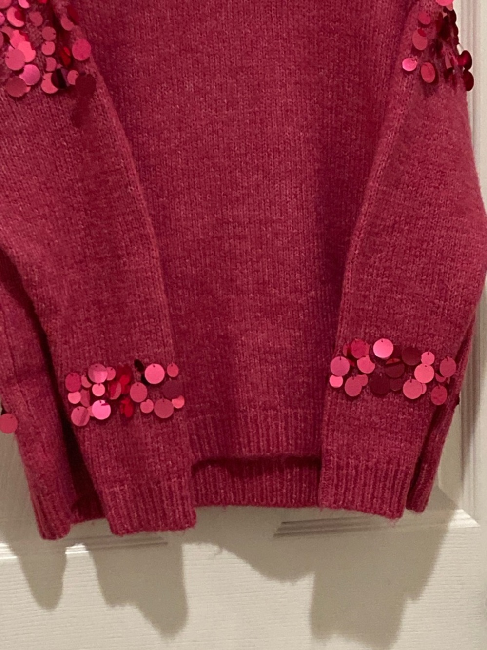 NWT Impressions size M Sequin-Embellished Pink Sweater - Picture 5 of 5